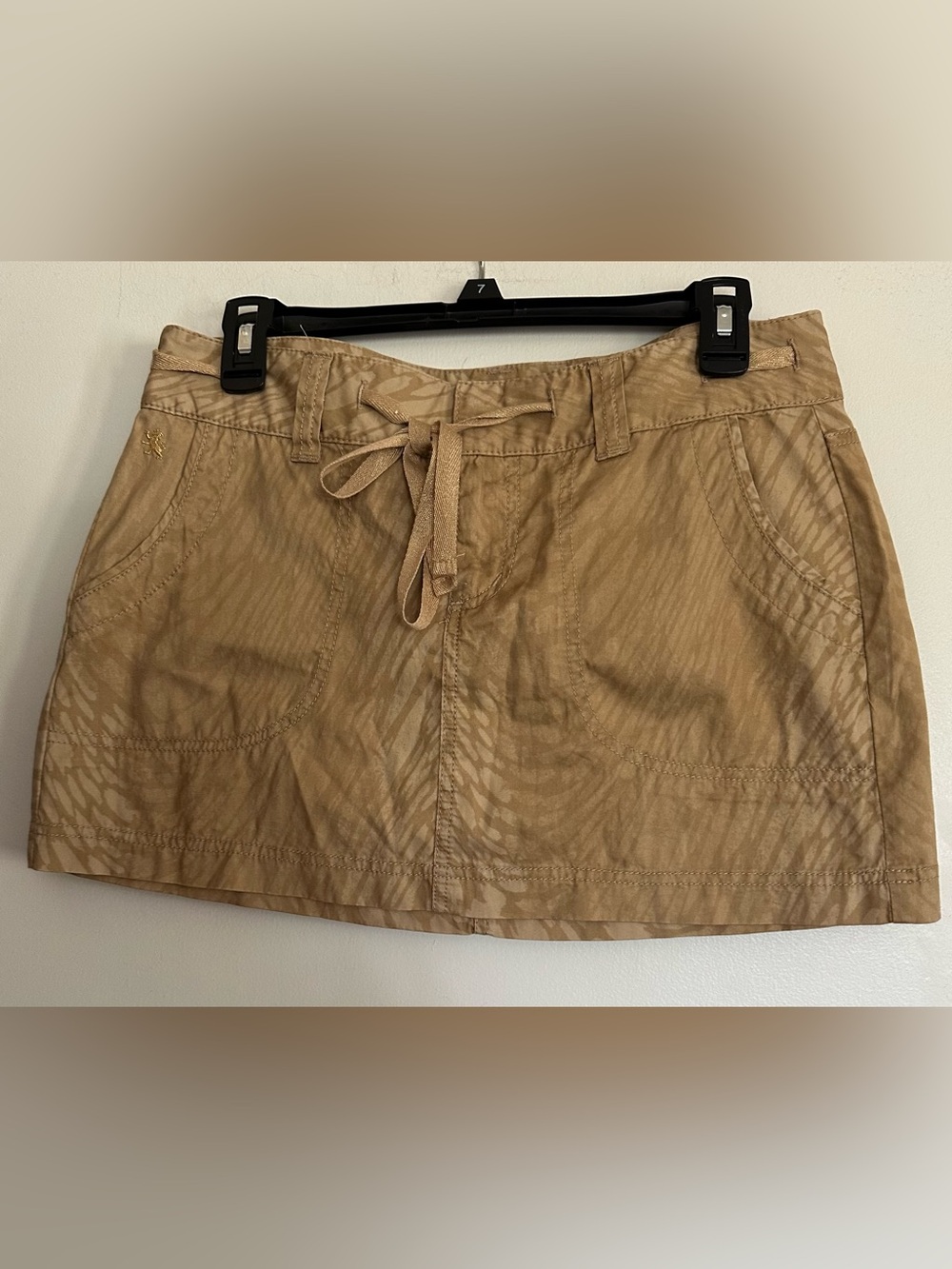Express Vintage Tan Zebra Print Mini Skirt